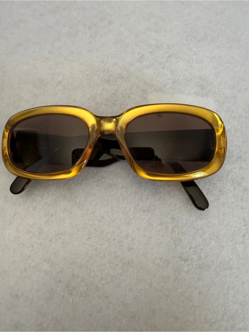 Dior Men's Amber/Black Rectangular Sunglasses